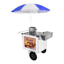 Carrinho de Açaí Guarda Sol Rodas Pneumáticas Cefaz