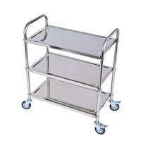 Carrinho de aço inoxidável Amarite 3 Shelf, capacidade de 190 kg com rodas
