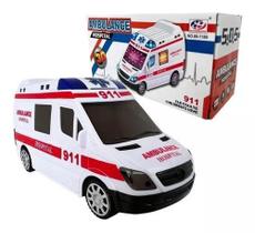 Carrinho De Ambulância Eletrônico Com Som Leds Bate e Volta - Brinquedo Infantil