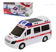 Carrinho De Ambulância Hospital Com Som Led Bate E Volta Nf