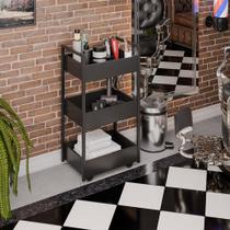 Carrinho de apoio Estética Salão Industrial 3 Prateleiras Lille Preto/Pto M12 - D'Rossi Carrinho de apoio Estética Salão Industrial 3 Prateleiras Lille Preto/Pto M12 - D'Rossi