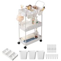 Carrinho de armazenamento danpinera 3 Tier Slim Laundry com rodas brancas