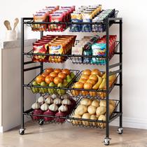 Carrinho de armazenamento de cozinha Evermagin Rolling 4 Tier Fruit Basket Carrinho de armazenamento de cozinha Evermagin Rolling 4 Tier Fruit Basket