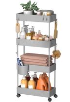 Carrinho de armazenamento fino Pipishell 4 Tier Rolling Grey