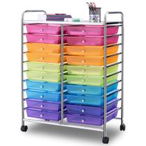 Carrinho de Armazenamento Giantex com 20 Gavetas Multicoloridas e Rodízios