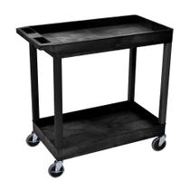 Carrinho de armazenamento Luxor Tub 32x18, 2 prateleiras com capacidade de 400 libras, preto Carrinho de armazenamento Luxor Tub 32x18, 2 prateleiras com capacidade de 400 libras, preto