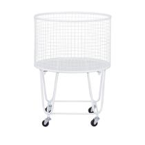 Carrinho de Armazenamento Redondo de Metal Deco 79 45x45x62 cm Branco Carrinho de Armazenamento Redondo de Metal Deco 79 45x45x62 cm Branco