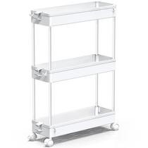Carrinho de armazenamento rolante SPACEKEEPER Slim 3 Tier (branco)