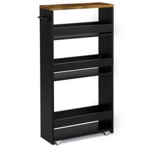 Carrinho de armazenamento TEAMIX 4 Tier Slim com alça para espaços estreitos Carrinho de armazenamento TEAMIX 4 Tier Slim com alça para espaços estreitos