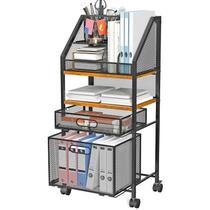 Carrinho de arquivo rolante SRJZMLY 39x27x80 cm, malha de madeira com 2 gavetas