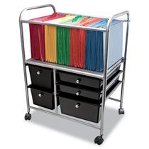 Carrinho de arquivos Advantus Mobile Organizer com 5 gavetas cromado/preto