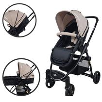 Carrinho de bebê 3 em 1 passear júpiter vira moisés travel system caqui c/ preto até 15 kg