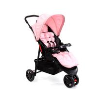 Carrinho de bebê 3 rodas Voyage Delta rosa-mescla com chassi de cor preto