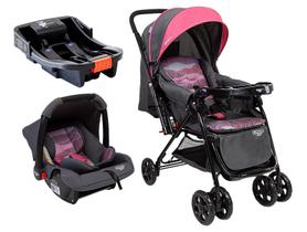 Carrinho de Bebê Alça Reversível com Base e Bebê Conforto Cosco Kids Reverse Trio até 15kg