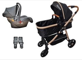 Carrinho de Bebê Apolo 2 em 1 de 0 a 15 Kg Preto - Passear