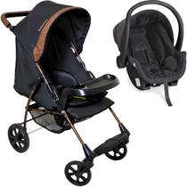 Carrinho de Bebe Bebe Cocoon Galzerano Romano G22 Preto Cobre