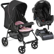 Carrinho de Bebe Bebe Conforto Base Galzerano Romano G22 Preto Rosa