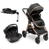 Carrinho de Bebê Bebê Conforto Com Assento Reversível Preto