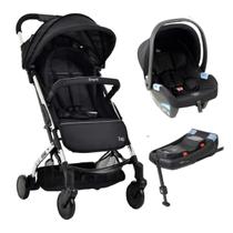 Carrinho de Bebê Burigotto Passeio Zap Com Bebê Conforto Materna e Base Isofix Até 15kgs Dobrável Prata