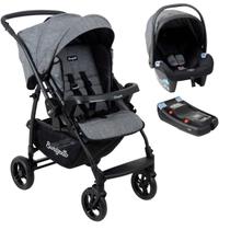 Carrinho de Bebê Burigotto Travel Rio K 22 Base Mesclado Preto