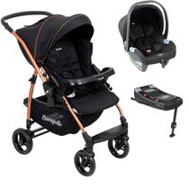 Carrinho de Bebe Burigotto Travel System Rio K 22 Base ISO Preto Cobre
