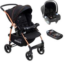 Carrinho de Bebê Burigotto Travel System Rio K 22 Base Preto Cobre