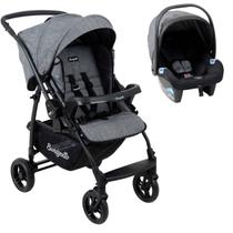 Carrinho de Bebê Burigotto Travel System Rio K 22 Mesclado Preto