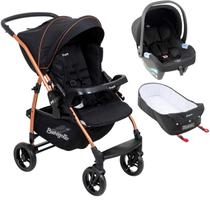 Carrinho de Bebê Burigotto Travel System Rio K 22 Ninho Preto Cobre