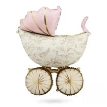 Carrinho de bebê com balão, folha de hélio rosa/verde para chá de bebê