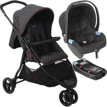Carrinho de Bebe com Bebe Conforto Base Burigotto CR3 Gray Red Carrinho de Bebe com Bebe Conforto Base Burigotto CR3 Gray Red