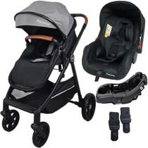 Carrinho de Bebe com Bebe Conforto Base Passear Baby Apolo Cinza Carrinho de Bebe com Bebe Conforto Base Passear Baby Apolo Cinza