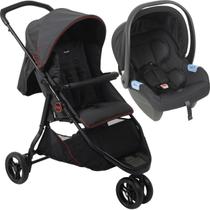 Carrinho de Bebe com Bebe Conforto Burigotto CR3 Gray Red