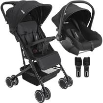 Carrinho de Bebe com Bebe Conforto Colinho Kiddo Mascote Preto Carrinho de Bebe com Bebe Conforto Colinho Kiddo Mascote Preto