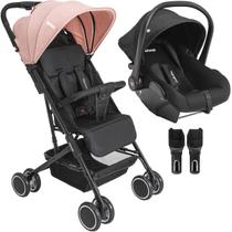 Carrinho de Bebe com Bebe Conforto Colinho Kiddo Mascote Rosa Carrinho de Bebe com Bebe Conforto Colinho Kiddo Mascote Rosa