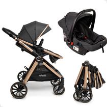 Carrinho de Bebê Com Bebê Conforto Duo Preto/Bronze 3 em 1