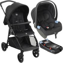 Carrinho de Bebe com Bebe Conforto e Base Burigotto Lui Grafite Carrinho de Bebe com Bebe Conforto e Base Burigotto Lui Grafite