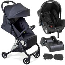 Carrinho de Bebe com Bebe Conforto e Base Galzerano Bali Preto