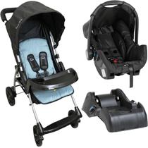 Carrinho de Bebe com Bebe Conforto e Base Galzerano Romano Blue