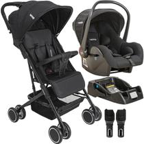 Carrinho de Bebe com Bebe Conforto e Base Kiddo Mascote Preto Carrinho de Bebe com Bebe Conforto e Base Kiddo Mascote Preto