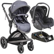 Carrinho de Bebe com Bebe Conforto e Base Kiddo Quantum Azul