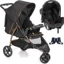 Carrinho de Bebe com Bebe Conforto Galzerano Cross Preto Cobre