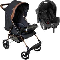 Carrinho de Bebe com Bebe Conforto Galzerano Romano G22 Preto Cobre Carrinho de Bebe com Bebe Conforto Galzerano Romano G22 Preto Cobre