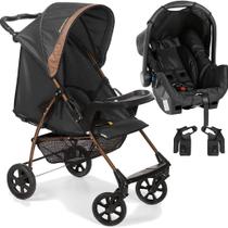 Carrinho de Bebe com Bebe Conforto Galzerano Romano Preto Cobre Carrinho de Bebe com Bebe Conforto Galzerano Romano Preto Cobre