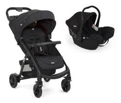 Carrinho de bebe com bebe conforto joie muze e juva - preto coal