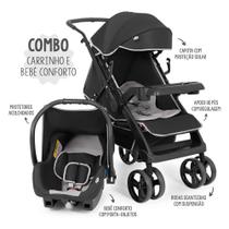 Carrinho de Bebê com Bebê Conforto Joy 0 a 15kg Preto e Cinza Tutti Baby