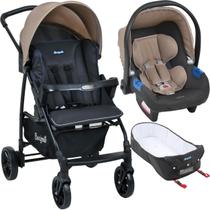 Carrinho de Bebe com Bebe Conforto Moises Burigotto Ecco CZ Bege
