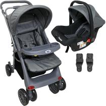 Carrinho de Bebe com Bebe Conforto Passear Baby Atena Cinza Carrinho de Bebe com Bebe Conforto Passear Baby Atena Cinza