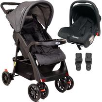 Carrinho de Bebe com Bebe Conforto Passear Baby Atena Preto Carrinho de Bebe com Bebe Conforto Passear Baby Atena Preto