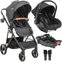 Carrinho de Bebe com Bebe e Base Colinho Kiddo Cosmos Preto Carrinho de Bebe com Bebe e Base Colinho Kiddo Cosmos Preto