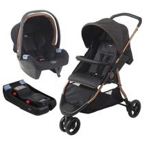 Carrinho De Bebê Cr3 Gray Cobre Com Bebê Conforto E Base